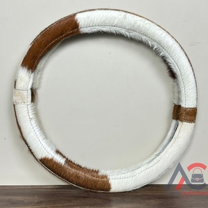 Funda para Volante Deportiva con Logotipo Personalizado al por Mayor, Funda para Volante de Cuero Vacuno Genuino, Accesorios Interiores para Automóvil - Product Image 1