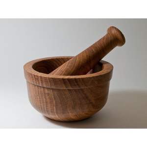 Mortier et pilon en bois de manguier faits à la main pour l'ail, le gingembre, les herbes et les épices - Product Image 4