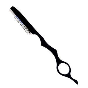 Ciseaux de coiffure professionnels de qualité salon, en acier inoxydable, pour effiler et texturiser les cheveux, couleur noire, pour coiffeurs et barbiers - Product Image 1