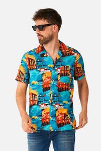 Chemise d'été pour homme à manches courtes, imprimé tropical hawaïen, décontractée, boutonnée, en coton, motif floral coloré, pour les vacances à la plage - Product Image 4