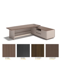 Achetez un système de mobilier en forme de L, table de direction de luxe, bureau de président, bureau de patron avec rangement latéral intégré