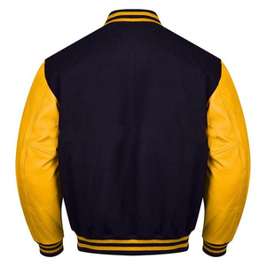 Chaqueta Varsity de Lana para Hombre con Parche Bordado de Chenille, Cuello Alto Grueso, Algodón y Poliéster, Chaqueta de Béisbol Varsity de Invierno - Product Image 2