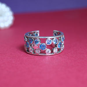 Nuevo Anillo de Plata de Ley 925 con Gema Azul 2026 para Mujeres y Niñas, Ideal para Bodas y Fiestas - Product Image 3
