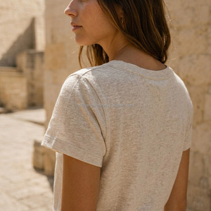 Camiseta de Algodón para Mujer, Cuello Redondo, Manga Corta, Estampado 'Grow Slow Live Deep', Estilo Casual, Ecológica, para Primavera/Verano - Product Image 3