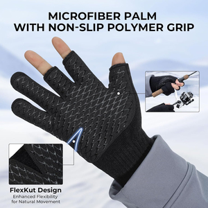 OEM Service High Quality Non-Slip Half Finger Fishing Gloves Customizable Unisex Adjustable <b>Strap</b> Pull-On Fishing Gloves - Product Image 2