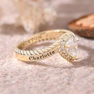 Anillo de Graduación Universitario Personalizado BOJ School Ring 053, Anillo de Colegio Secundario para Ella, con Piedra de Nacimiento, Plata 925, ¡Oferta! - Product Image 3