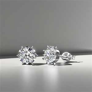 Wholesale 925 Silver Gold Plated Custom Classic Geometric Sparkling Solitaire Moissanite Flower <b>Earrings</b> Party Engagement Gift - Product Image 2