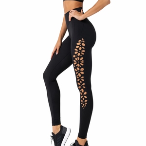 Women High Waist <b>Lace</b> Up Side Leggings Stylish Leggings For Active Everyday Fitness And Comfort Fit <b>Stretch</b> <b>Fabric</b> Leggings - Product Image 2