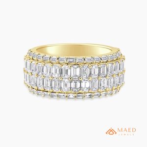 Anillo de Eternidad con Diamantes Moissanite Baguette Chapado en Oro de 18K, Anillo de Boda de Lujo para Mujer, EE. UU. - Product Image 1
