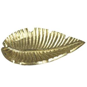 Bandeja de Servir Metálica de Alta Calidad con Forma de Hoja, Bandejas Decorativas Hechas a Mano para Exhibición de Vajilla, Aptas para Lavavajillas, Plato Dorado con Diseño de Hoja - Product Image 2