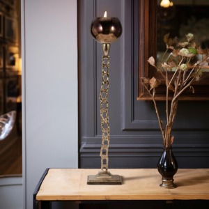 Decorative Antique Style Modern <b>Brass</b> <b>Candlestick</b> Holder With Geometric Stem Durable Home Decoration - Product Image 4