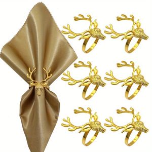 Classic Metal Reindeer Napkin Rings Handmade Festive <b>Table</b> Decor For Seasonal Family Gatherings - Product Image 1