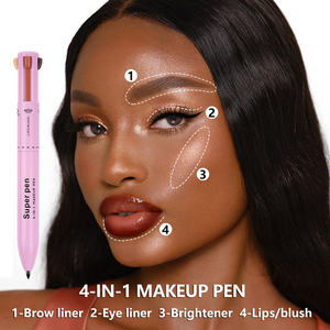 Soft Pink Twist-Up Beauty <b>Pencil</b> with Blending Spoolie, Creamy High-Pigment Formula Portable for Daily & Travel Touch-Ups - Product Image 5