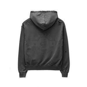 Sweats à capuche premium effet vieilli pour hommes – Style streetwear délavé et confortable - Product Image 2