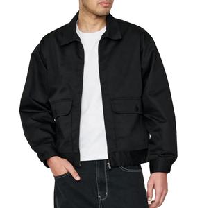 Chaqueta de Trabajo Vintage de Algodón 100% con Cremallera, Ajuste Holgado, para Invierno, con Cuello Vuelto, Lavada y Teñida, Estilo High Street - Product Image 3