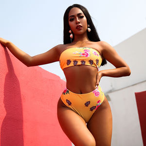 Ensemble de bikini imprimé pour femmes, maillot de bain deux pièces avec bretelles réglables, maillot de bain extensible doux pour les vacances - Product Image 3
