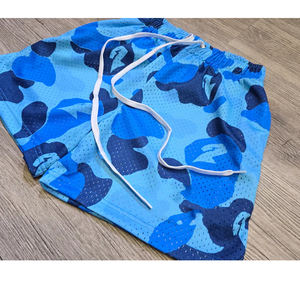 Pantalones Cortos Casuales de Verano para Hombre, Estilo Urbano, Camuflaje, Estampado Puff, Cierre con Cordón, Resistentes al Viento, Sublimados, Holgados, de Malla - Product Image 2