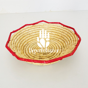 Panier de rangement en forme de diamant, multi-usages, fait main, en herbe de Moonj naturelle, panier ouvert, écologique, durable, taille mini - Product Image 3