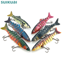 Vente en gros usine Leurre de pêche coulant artificiel rigide crankbait 12 cm 16 g 8 sections pour eau douce et eau de mer, accessoires de pêche