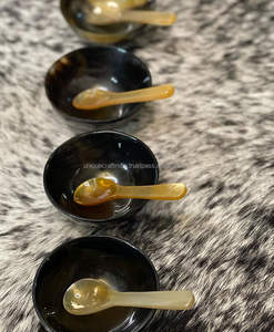 Natural Black Horn <b>Spoon</b> Smooth Finish, Perfect for Gifting Stylish Kitchen Accessor from Unique Indian Craft - Product Image 1