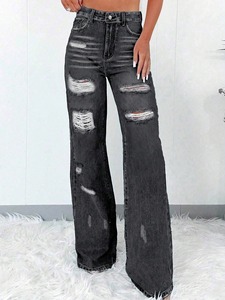 Jeans Ajustados de Cintura Alta para Mujer, Nueva Llegada, Tallas Grandes, Diseño Moderno con Características Transpirables y Personalizables, Precio Económico - Product Image 4