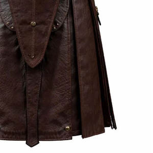 Men’s Brown <b>Leather</b> Utility Kilt Handmade Genuine <b>Leather</b> Kilt with Pockets Gothic, Biker & Steampunk Style - Product Image 4