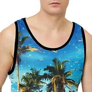 Camiseta sin mangas de sublimación completa para hombre, diseño de logotipo personalizado de alta calidad, camiseta de gimnasio para hombre, ropa de fitness, camiseta sin mangas de algodón, tendencia - Product Image 4