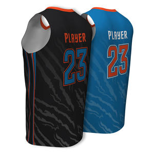 Camiseta sin mangas de baloncesto con logo personalizado, diseño de cuello en V, estampado sublimado 23, material de poliéster transpirable, talla grande. - Product Image 5