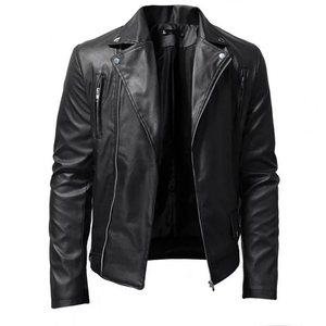 LUXMONT WA-005 Men's Winter <b>Motorcycle</b> <b>Leather</b> <b>Jacket</b> <b>Armor</b> Padding Cotton Half Zip Closure Windproof Breathable Quick Dry Stand - Product Image 2