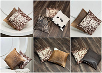 Vente en gros de taie d'oreiller de qualité supérieure en cuir de vachette doux et confortable housse de coussin pour décoration intérieure dernière conception carrée
