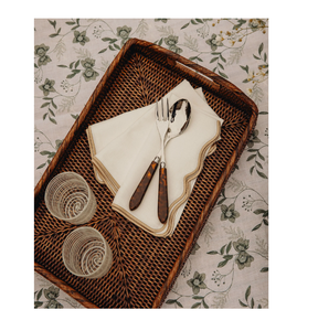 Bandeja de servir y almacenamiento de ratán tejida a mano para café, aperitivos, desayuno, organizador multiusos de caña, cesta para vajilla - Product Image 3