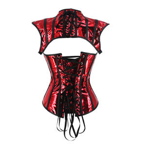 Gothic Punk PU Leather Corset Top with <b>Lace</b> Up Design Victorian Style Gothic Leather Corset Waist <b>Trainer</b> Women’s Steampunk - Product Image 4