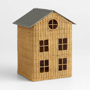 Encantadora cesta de almacenamiento de mimbre para la habitación de los niños, almacenamiento de juguetes y decoración del hogar. - Product Image 1