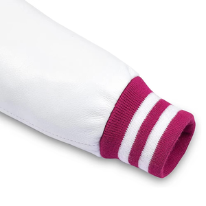 Chaqueta Varsity Rosa y Blanca Personalizada para Hombre, Chaqueta Bomber de Béisbol, Uniforme Universitario de Moda, Ropa de Calle, OEM, ODM, Venta al Por Mayor - Product Image 6