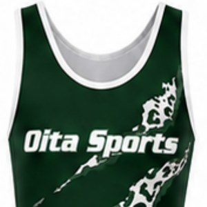 Combinaison de lutte sublimée vert foncé et blanc pour homme, en polyester, sans manches, uniforme sportif athlétique, tenue d'entraînement pour les matchs de lutte - Product Image 4