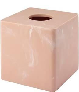 Caja de pañuelos de resina rosa rubor de lujo, moderna, cuadrada, decorativa, para el hogar, baño, oficina, organizador de mesa, hecho a mano - Product Image 6