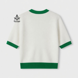 HMR Vêtements grecs personnalisés pour femmes, cardigan en acrylique écologique vintage blanc et vert contrasté pour l'hiver - Product Image 2