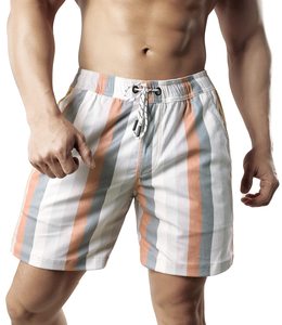 Shorts de plage pour hommes, imprimés, taille élastique, cordon de serrage, style tropical, décontracté, coloré, léger, pour l'été - Product Image 4