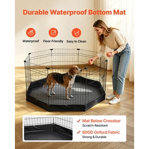 Recinto per Cani Resistente, 30 Pollici, 8 Pannelli Pieghevoli in Metallo, con Tappetino e Porta - Product Image 4