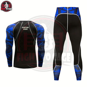 Conjunto de 2 Piezas de Rashguard de Compresión y Leggings, Ropa Deportiva para MMA y Boxeo, Sublimación Personalizada Disponible, la Más Alta Calidad - Product Image 2
