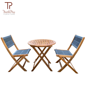 ThinhPhu Contemporary Acacia Wood Outdoor Sofa Set 4 Seating Capacity Comfortable <b>Garden</b> Furniture Weather Resistant Solid Wood - Product Image 3