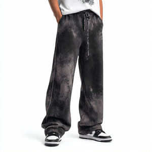 Pantalon de survêtement délavé à l'acide pour homme, style streetwear, coupe ample, pour l'hiver, pantalon de pyjama - Product Image 3