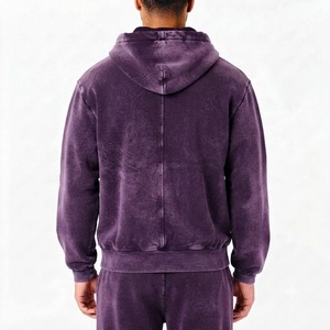 Sweat-shirt à capuche zippé pour homme en molleton, coupe classique, veste décontractée avec poche kangourou, 100 % coton, idéal pour l'hiver - Product Image 2