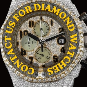 Reloj de Hombre de Marca Premium con Cronógrafo, Esfera Redonda, Correa de Acero Inoxidable de Dos Tonos, Diamantes Moissanite y Completamente Cubierto de Piedras Preciosas, Precio al por Mayor - Product Image 2