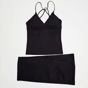 Conjunto Deportivo Vintage para Mujer, de Secado Rápido, con Top Corto con Cierre Frontal y Pantalones Acampanados, 2 Piezas, para Entrenamiento, Running y Gimnasio - Product Image 5