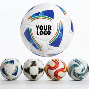 Ballon de football en PVC avec logo personnalisé, modèle NQS-FBS-313, 0,4-0,45 kg, toutes tailles, cousu à la machine/à la main, résistant à l'usure, multicolore, pour extérieur - Product Image 1
