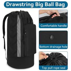 Sac à dos de sport grande capacité pour le basketball, le volley-ball, le football, l'entraînement de football, sac à cordon multi-sports pour équipement - Product Image 4