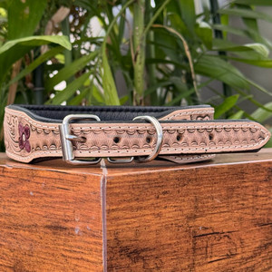 ปลอกคอสุนัขหนังวัวบุนวมปรับได้ทำจากหนังวัวสำหรับงานหนักอุปกรณ์เสริมสำหรับสัตว์เลี้ยง - Product Image 6