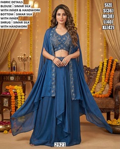 ชุดปาลาซโซ่ผ้าไหมซิมาร์ปักลายชาติพันธุ์แบบยาวของซาร์มินา สำหรับสี่ฤดู - Product Image 2