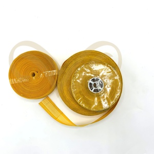 Ruban décoratif en soie moirée jaune personnalisé avec filigrane blanc, idéal pour les récompenses - Grande Vente - Product Image 3